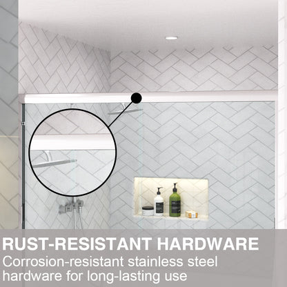 Slate 60 in. W x 56 in. H Semi-Frameless Sliding Tub Door with 1/4 in. Clear Tempered Glass 37-5660CR8