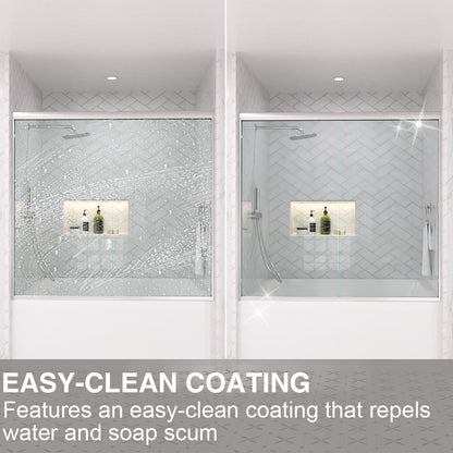 Slate 60 in. W x 56 in. H Semi-Frameless Sliding Tub Door with 1/4 in. Clear Tempered Glass 37-5660NK12