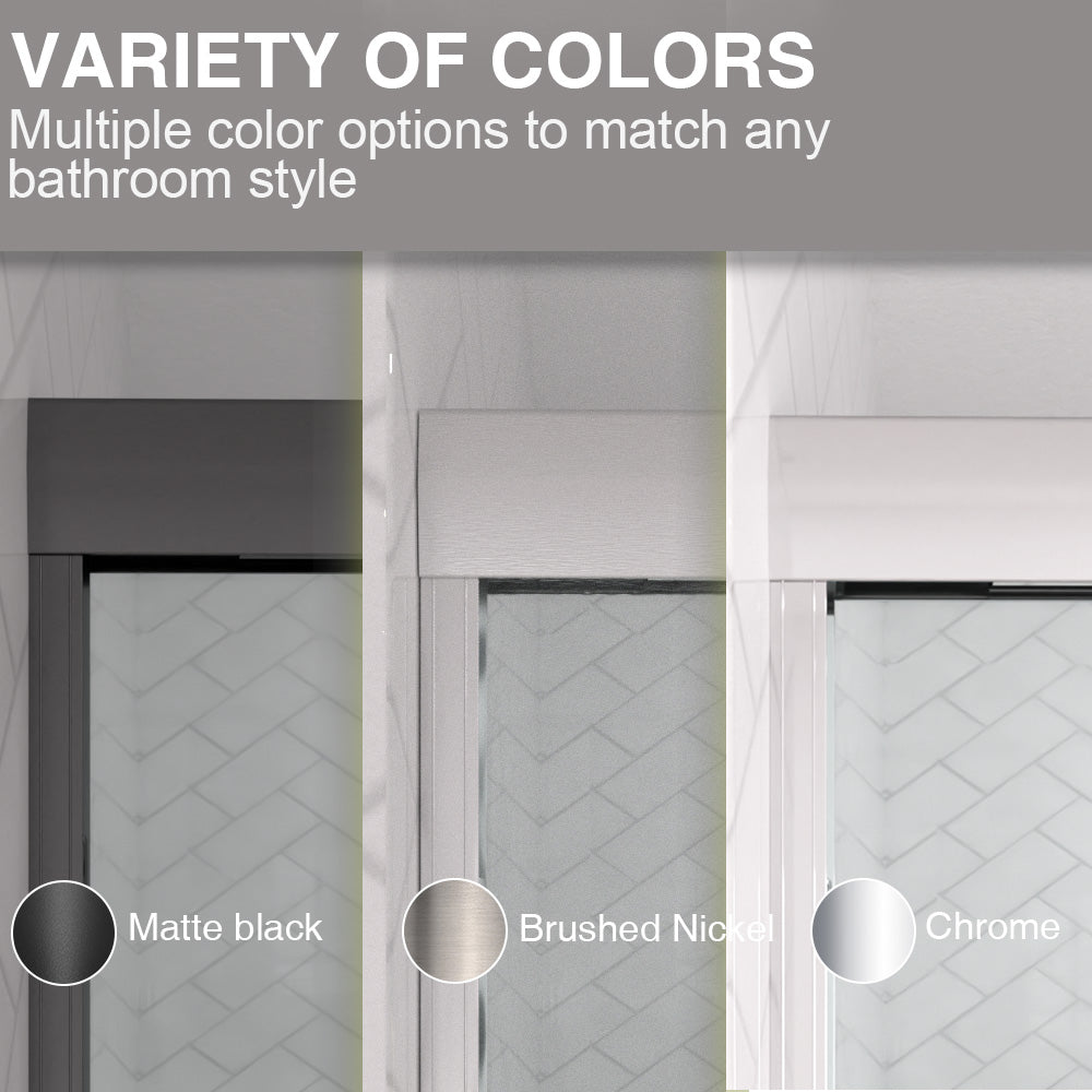 Slate 60 in. W x 56 in. H Semi-Frameless Sliding Tub Door with 1/4 in. Clear Tempered Glass 37-5660NK4