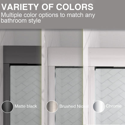 Slate 60 in. W x 56 in. H Semi-Frameless Sliding Tub Door with 1/4 in. Clear Tempered Glass 37-5660NK4