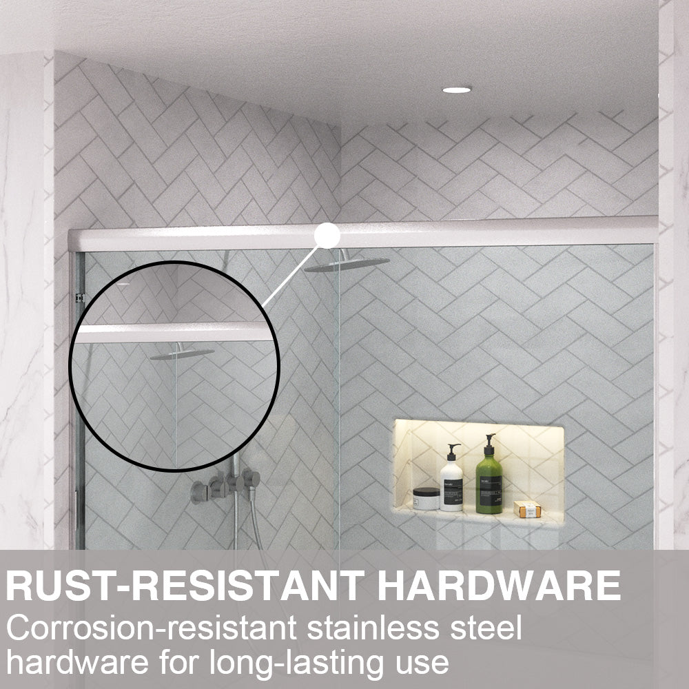 Slate 60 in. W x 56 in. H Semi-Frameless Sliding Tub Door with 1/4 in. Clear Tempered Glass 37-5660NK8