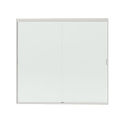 Slate 60 in. W x 56 in. H Semi-Frameless Sliding Tub Door with 1/4 in. Clear Tempered Glass