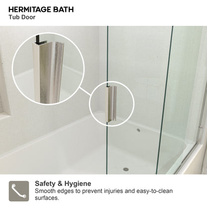 Nebula 56 in. W x 60 in. H Sliding Bath Tub Door in semi frameless  with Clear Glass
