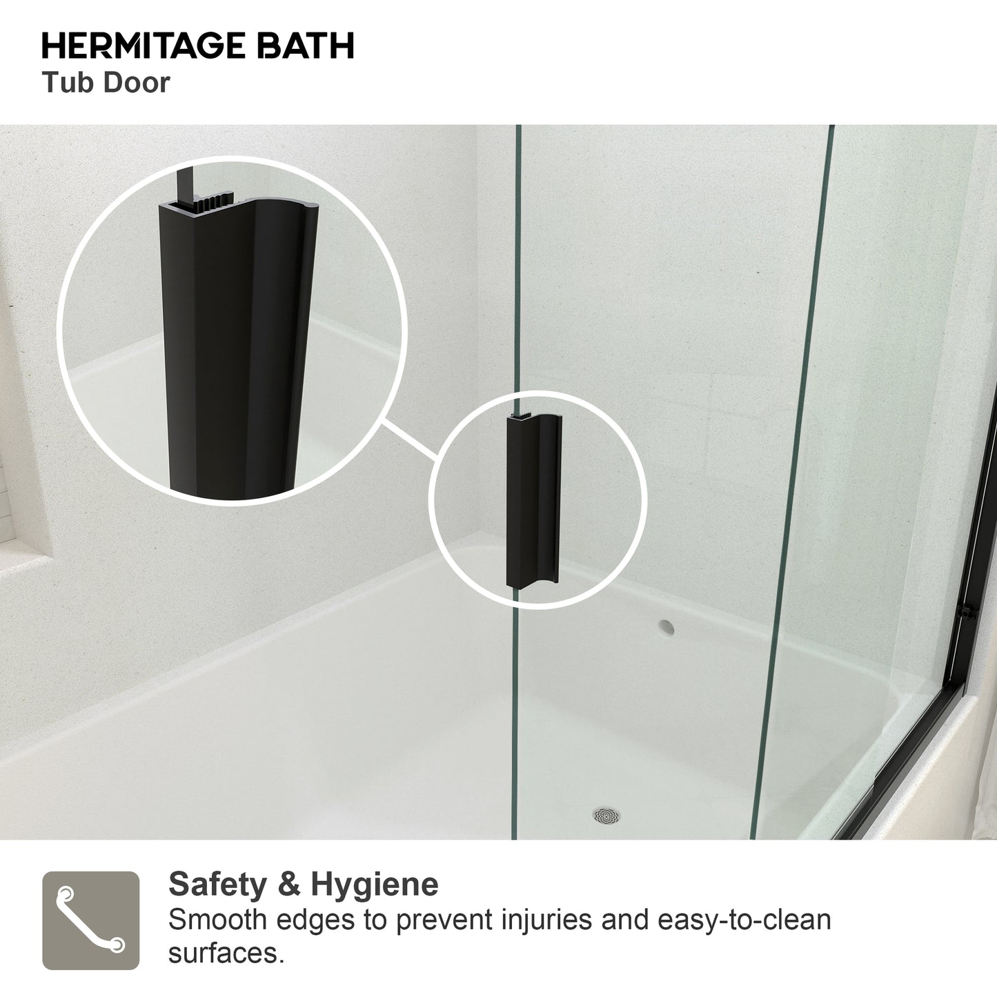 Nebula 56 in. W x 60 in. H Sliding Bath Tub Door in semi frameless  with Clear Glass