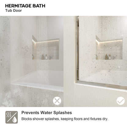 Nebula 56 in. W x 60 in. H Sliding Bath Tub Door in semi frameless  with Clear Glass