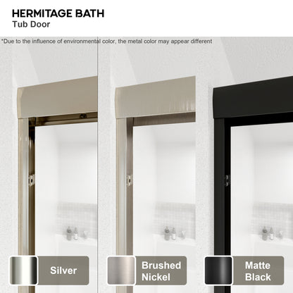Nebula 56 in. W x 60 in. H Sliding Bath Tub Door in semi frameless  with Clear Glass