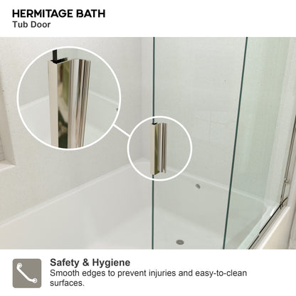 Nebula 56 in. W x 60 in. H Sliding Bath Tub Door in semi frameless  with Clear Glass