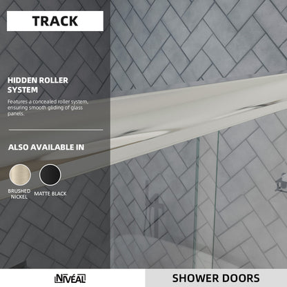 Niveal Bliss 60 in. W x 72 in. H Sliding Semi-Frameless Shower Door with Clear Glass