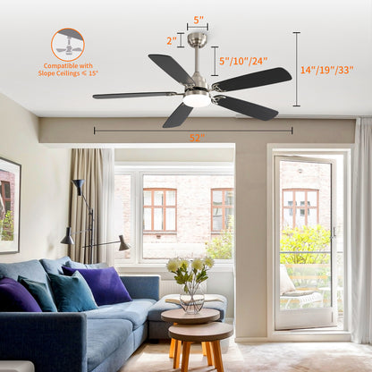 Taimei Cirrus 52 in. White Oak Downrod Standard Ceiling Fan with Integrated LED with Remote Included 5 Two-Tone Blades DC Motor 3_16e7b2a4-e8e2-45d9-9b27-52a633613dc3