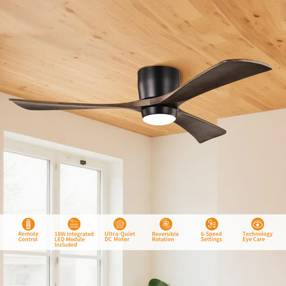 Taimei Stela 52 in. Flush Mount Standard Ceiling Fan with Dimmable LED with Remote Included DC Motor 3_1a6eb04c-ce7c-44ad-b0e2-6ecfdf75e84b