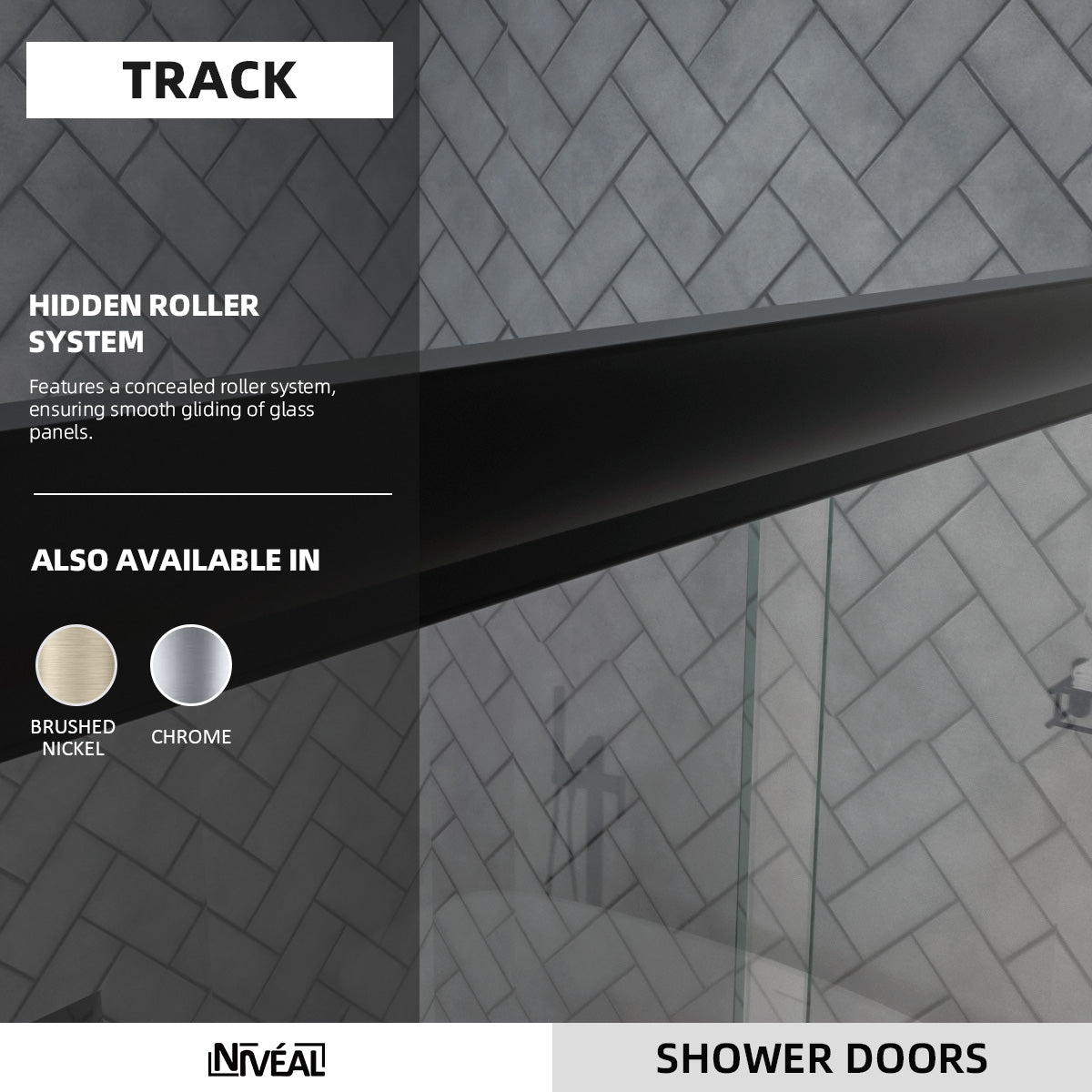 Niveal Bliss 60 in. W x 72 in. H Sliding Semi-Frameless Shower Door with Clear Glass