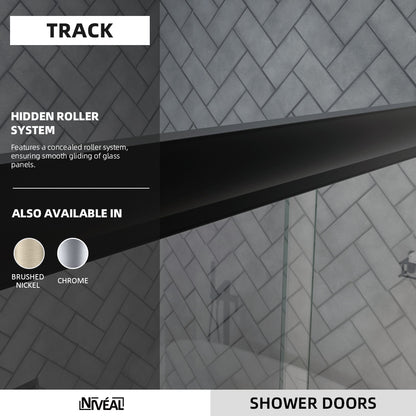 Niveal Bliss 60 in. W x 72 in. H Sliding Semi-Frameless Shower Door with Clear Glass