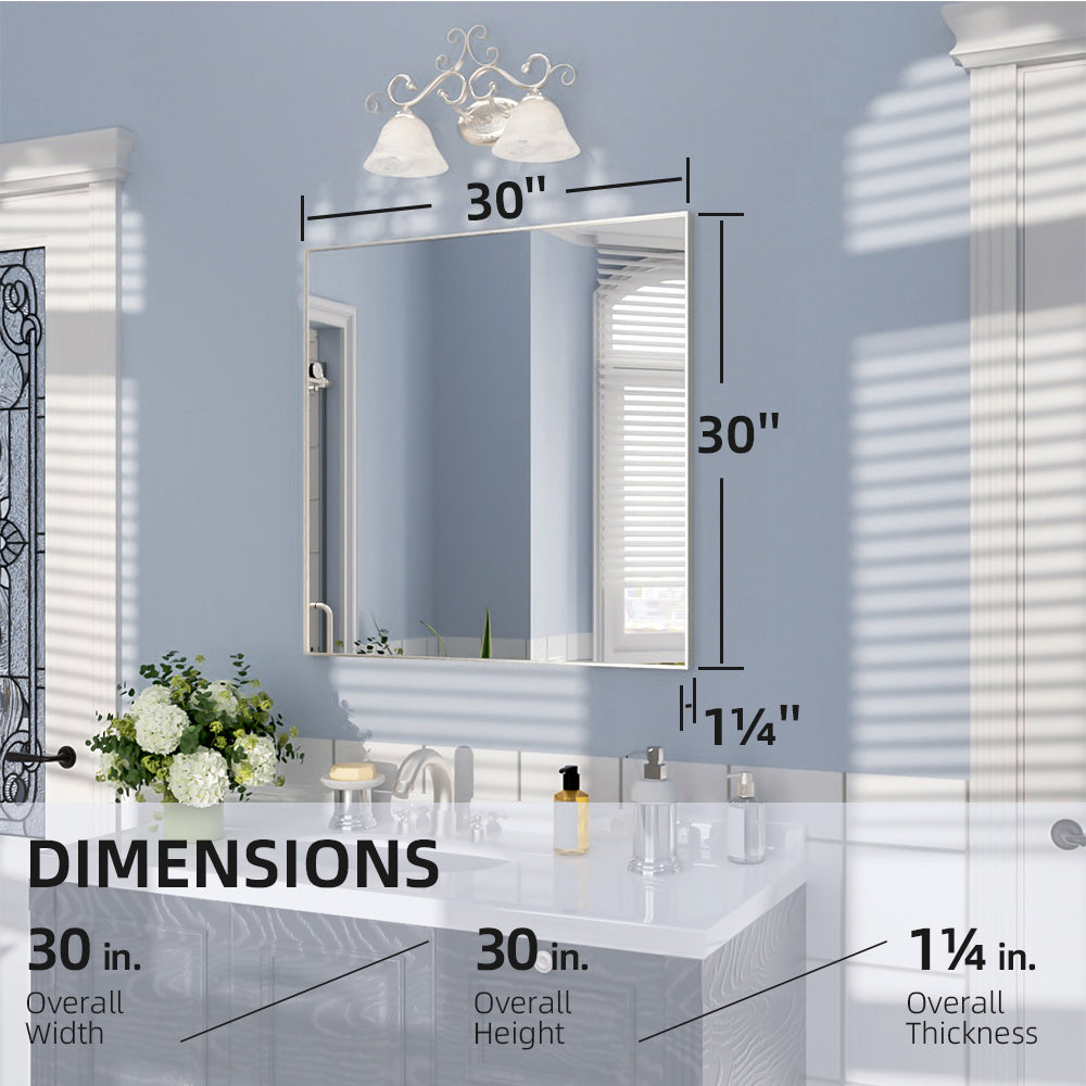 Nivorix NRZL Series Rectangular Framed Wall Bathroom Vanity Mirror in Brushed Nickel 3_1fc5cd27-6caf-46b1-ad0c-5def977e5237