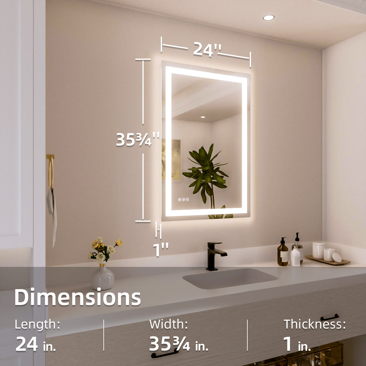 Nivorix NRPL Series Rectangular Frameless LED Wall Bathroom Vanity Mirror with Sleek Silver Finish 3_20cd9e03-9db2-47b4-9600-548e79053108