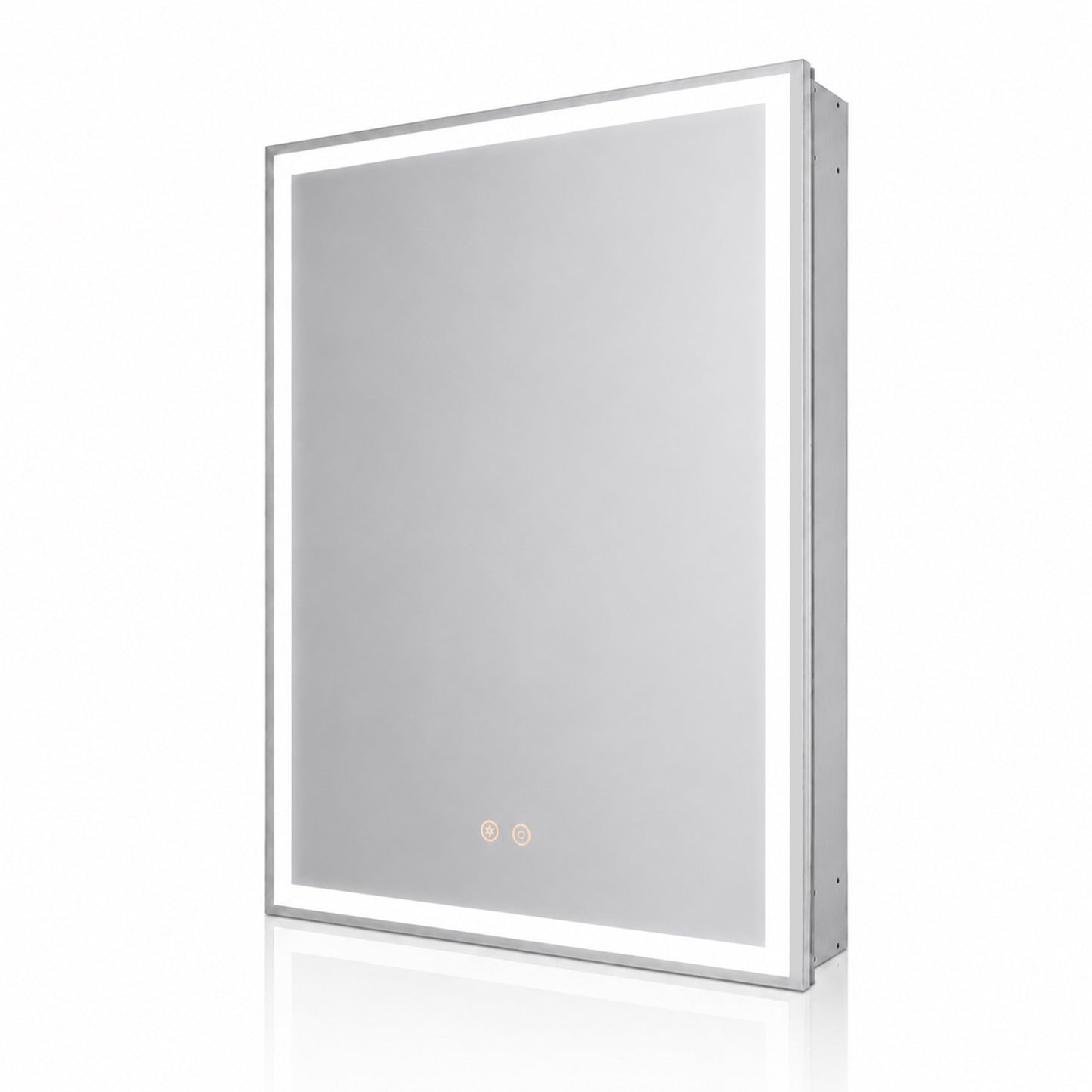 Kaelis Rectangular Aluminum Recessed/Surface Mount Medicine Cabinet with Mirror in Silver
