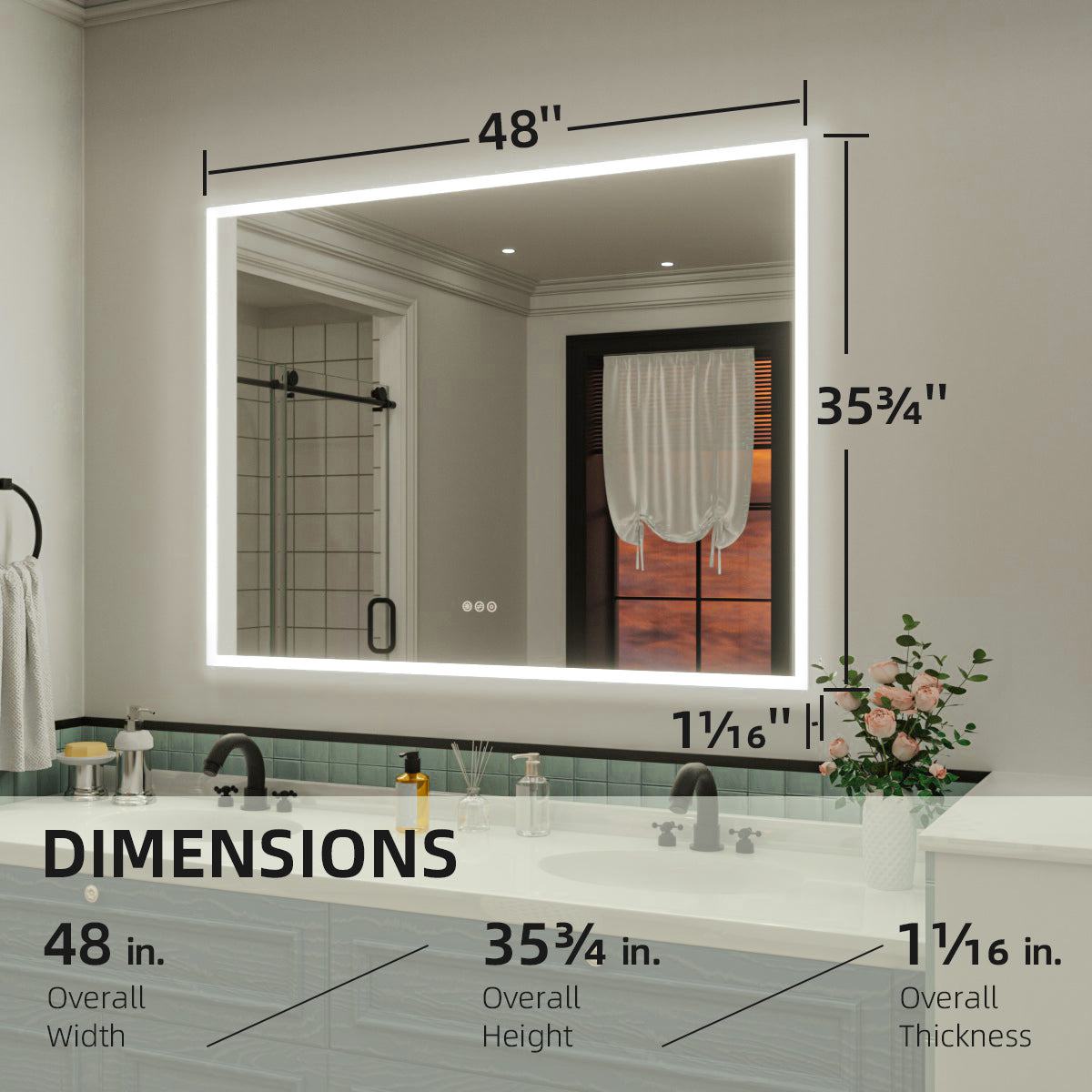 Nivorix NRMC Series Rectangular Frameless LED Wall Bathroom Vanity Mirror in Sleek Silver Finish 3_2f89774c-193c-4a40-8f27-e2cdce2a3e23