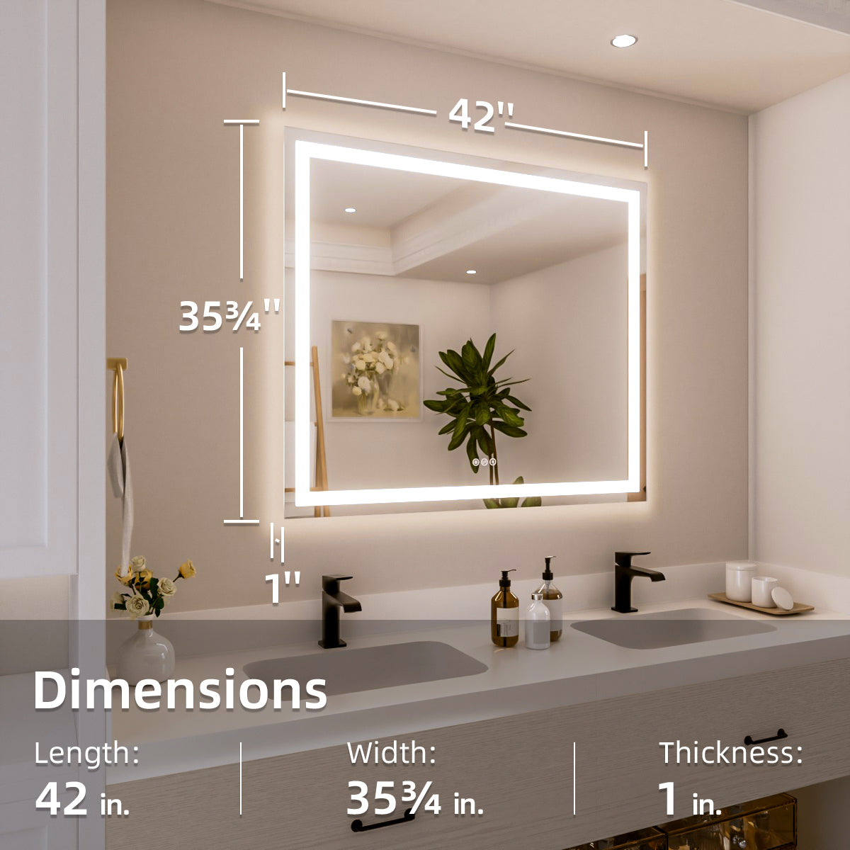 Nivorix NRPL Series Rectangular Frameless LED Wall Bathroom Vanity Mirror with Sleek Silver Finish 3_31e86aad-6c3b-419a-82f0-26f64fac1ac3