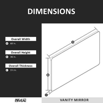 Niveal SM Series Rectangular Framed Wall Bathroom Vanity Mirror