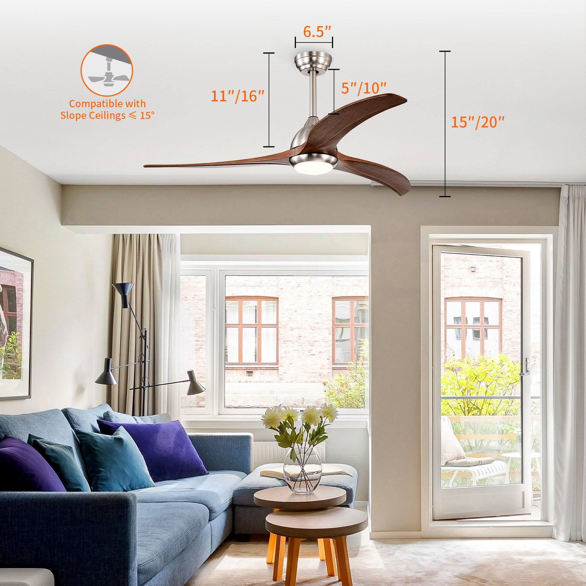 Taimei Cyre 52 in. Downrod Standard Ceiling Fan with Integrated LED with Remote Included DC Motor 3_32de1dd3-632c-416b-9701-d8b7b97c8500