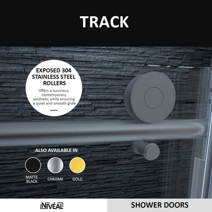 Niveal Ruhr 60 in. W x 76 in. H Sliding Semi-Frameless Shower Door with Clear Glass 3_3dcfa4b1-770f-4353-bfda-59184a42937f