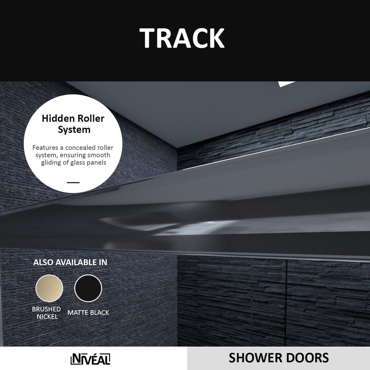 Niveal Vale 60 in. W x 72 in. H Sliding Semi-Frameless Shower Door with Clear Glass