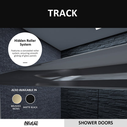 Niveal Vale 60 in. W x 72 in. H Sliding Semi-Frameless Shower Door with Clear Glass