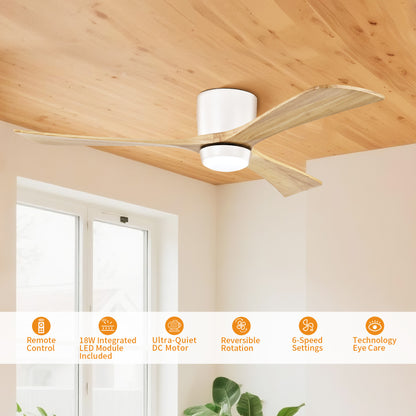 Taimei Stela 52 in. Flush Mount Standard Ceiling Fan with Dimmable LED with Remote Included DC Motor 3_478645d8-5b9d-4384-a58c-0175364a8d5e