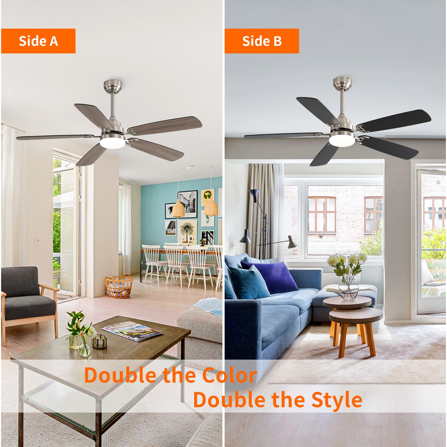 Taimei Cirrus 52 in. White Oak Downrod Standard Ceiling Fan with Integrated LED with Remote Included 5 Two-Tone Blades DC Motor 3_47bd9b28-d63b-4a08-9537-da4fa2d08dea