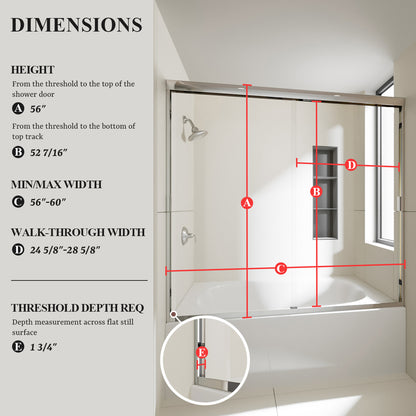 Nivorix Apex 60 in. W x 56 in. H Sliding Semi-Frameless Tub Door with Clear Glass 3_483820cb-9af1-4ee1-bfef-4d33a9dd3a64