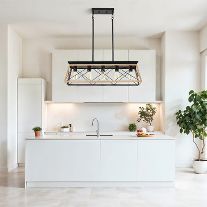 Taimei Vesper 16 in. 4-Light & Rustica 5-Light Farmhouse Industrial Chandelier Light 3_4b189a2f-83e6-4082-bfc2-320cbd07ac9c