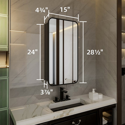 Niveal LUFM Series Rectangular Aluminum Framed Medicine Cabinet with Mirror
