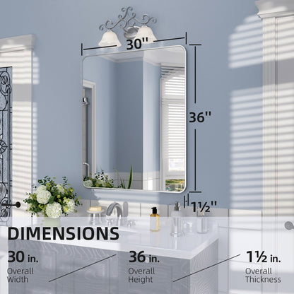 Nivorix NRSM Series Tempered Glass Brushed Nickel Rectangular Framed Wall Bathroom Vanity Mirror 3_4ec5e8dc-55a4-49b7-97d9-745633f2100d