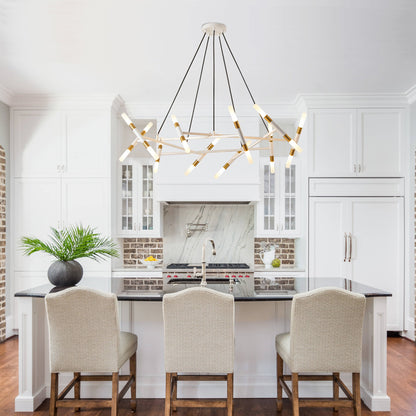 Taimei Cuprum 41 in. 20-Light Iron Modern Chandelier Fixture Branch Design