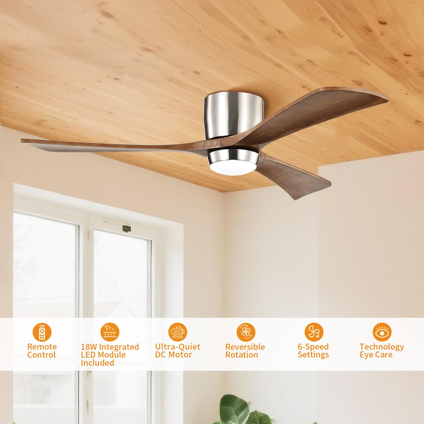 Taimei Stela 52 in. Flush Mount Standard Ceiling Fan with Dimmable LED with Remote Included DC Motor 3_5c60f19d-9ba6-42d1-98f9-006747ccd2ca