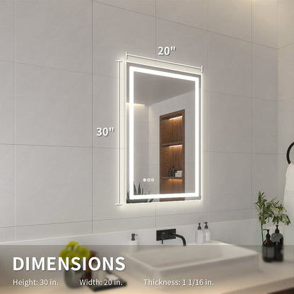 Niveal LMI Series Rectangular Frameless LED Wall Bathroom Vanity Mirror
