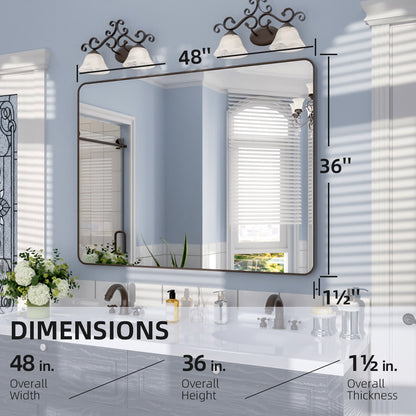 Nivorix NRSM Series Tempered Glass Brushed Nickel Rectangular Framed Wall Bathroom Vanity Mirror 3_60c5a6fc-d3f8-4431-a881-077349aa5868