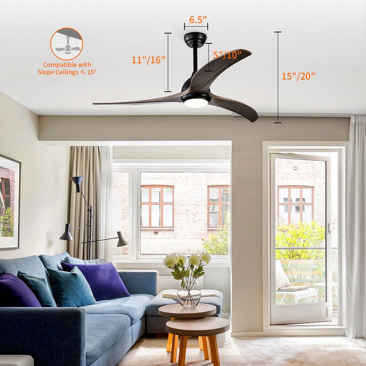 Taimei Cyre 52 in. Downrod Standard Ceiling Fan with Integrated LED with Remote Included DC Motor 3_63c50a4d-ac96-4097-be2c-e95df98c91ce