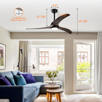 Taimei Cyre 52 in. Downrod Standard Ceiling Fan with Integrated LED with Remote Included DC Motor 3_63c50a4d-ac96-4097-be2c-e95df98c91ce