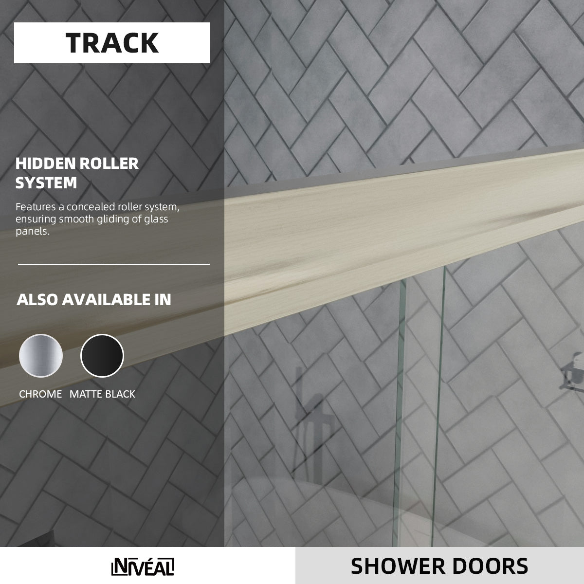 Niveal Bliss 60 in. W x 72 in. H Sliding Semi-Frameless Shower Door with Clear Glass