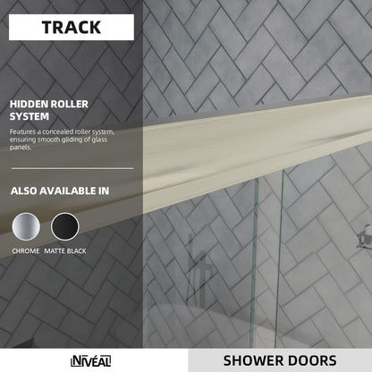 Niveal Bliss 60 in. W x 72 in. H Sliding Semi-Frameless Shower Door with Clear Glass