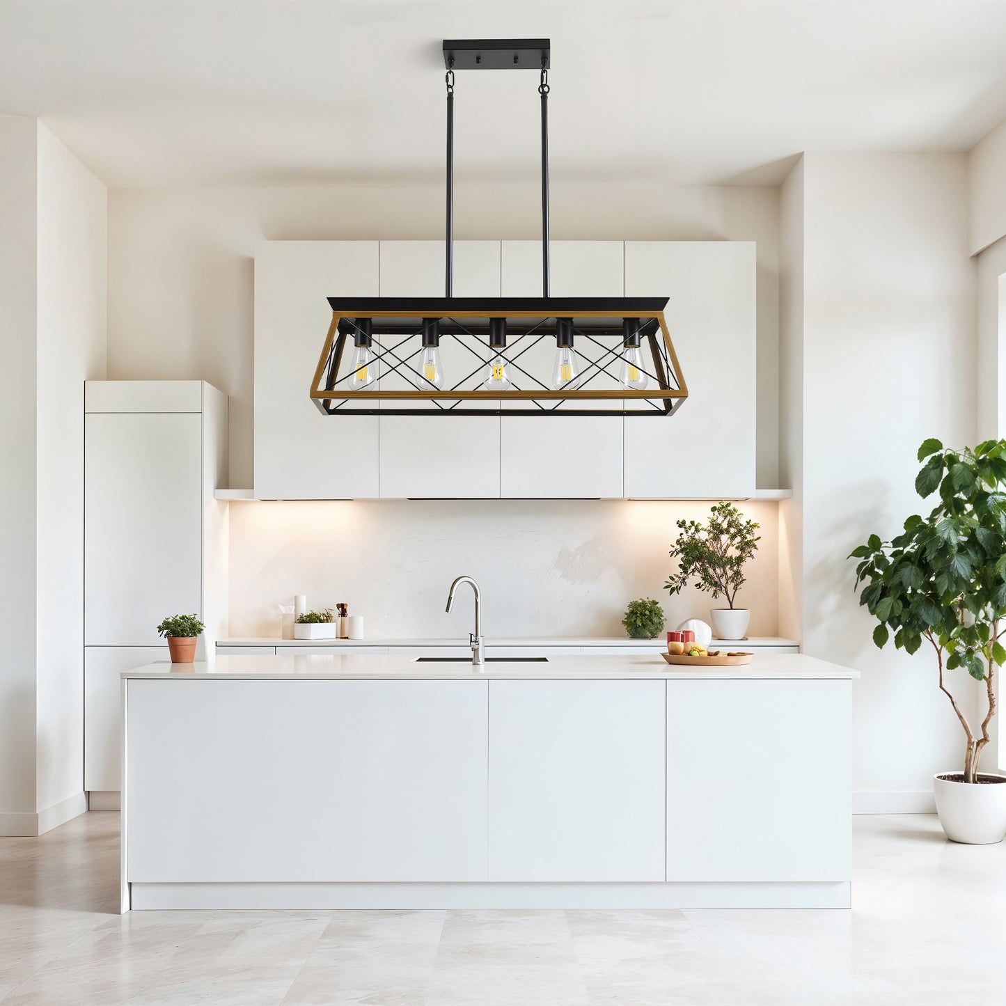 Taimei Vesper 16 in. 4-Light & Rustica 5-Light Farmhouse Industrial Chandelier Light 3_67974deb-a4be-4d67-a0dd-15c5a2b84155