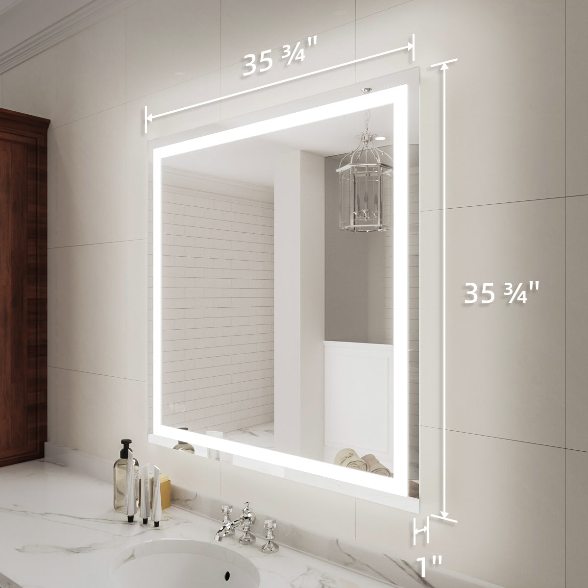 Niveal LMP Series Rectangular Frameless LED Wall Bathroom Vanity Mirror in Silver 3_6d73d6a9-7b28-49a2-b56f-c3a11f4b4e6b