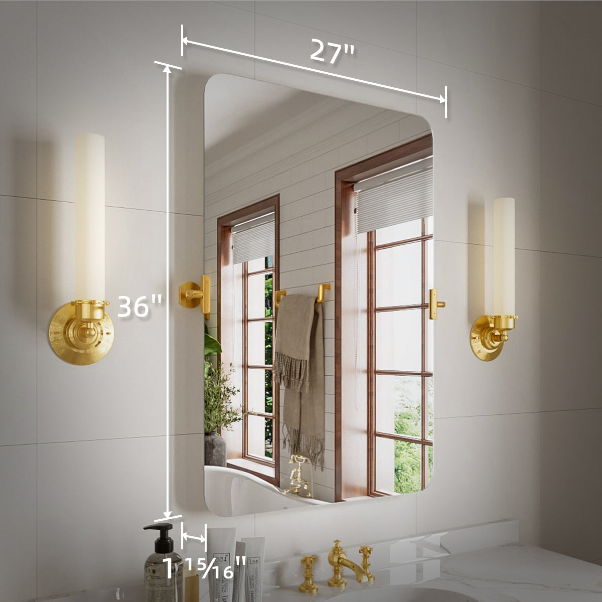 Niveal CM Series Rectangular Framed Tilt Wall Mount Bathroom Vanity Mirror 3_6d936253-c338-4fc4-8ec3-68b6bc512f70