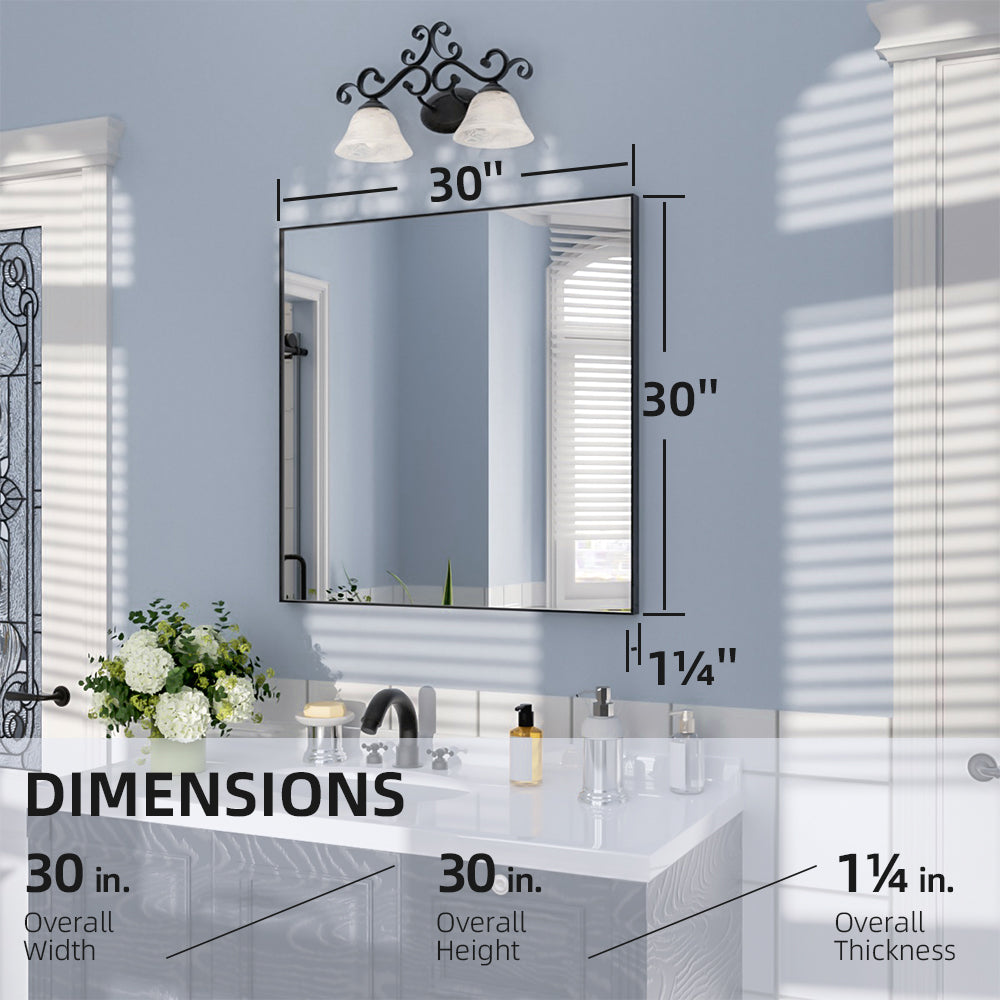 Nivorix NRZL Series Rectangular Framed Wall Bathroom Vanity Mirror in Brushed Nickel 3_7014be61-8ddf-4ec9-be12-feeb2e49660d