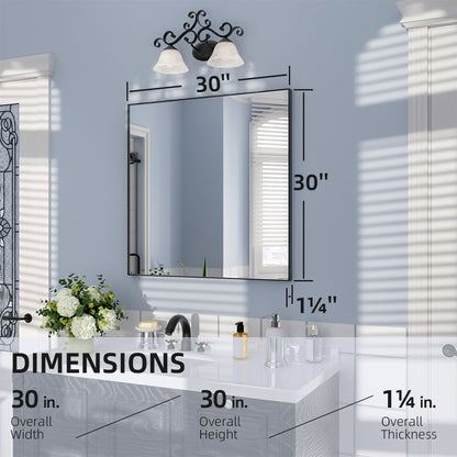 Nivorix NRZL Series Rectangular Framed Wall Bathroom Vanity Mirror in Brushed Nickel 3_7014be61-8ddf-4ec9-be12-feeb2e49660d