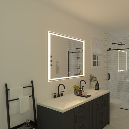 Niveal LMT Series Rectangular Frameless LED Wall Bathroom Vanity Mirror