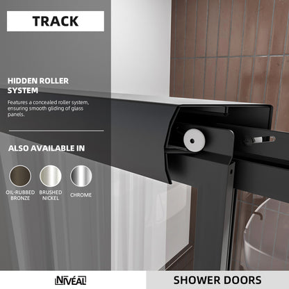 Niveal Luminous 59 in. W x 56 in. H Sliding Framed Tub Door with Clear Tempered Glass 3_7461d9f8-5e93-4793-84d6-283ca6c32d9b