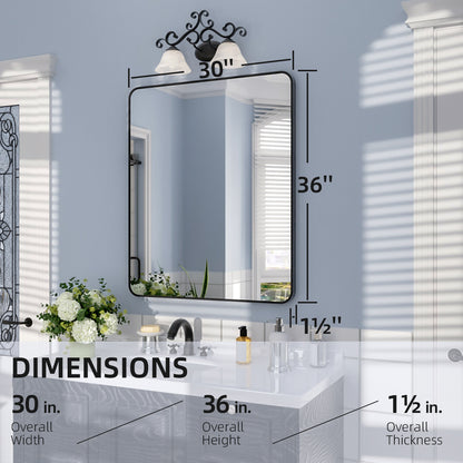 Nivorix NRSM Series Tempered Glass Brushed Nickel Rectangular Framed Wall Bathroom Vanity Mirror 3_78bc530e-f191-4ccd-85db-9a1bbae37f36