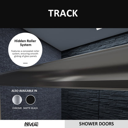 Niveal Vale 60 in. W x 72 in. H Sliding Semi-Frameless Shower Door with Clear Glass