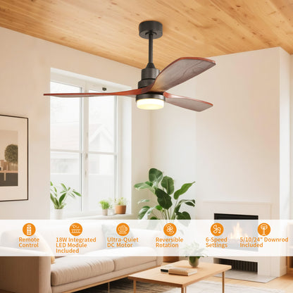 Taimei Nimis 52 in. Downrod Standard Ceiling Fan with Integrated LED with Remote Included DC Motor 3_8253b09e-0d23-4170-afd0-5d2572a37903